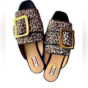 Bally Janaya Leopard Mule Size 7.5 New In Box